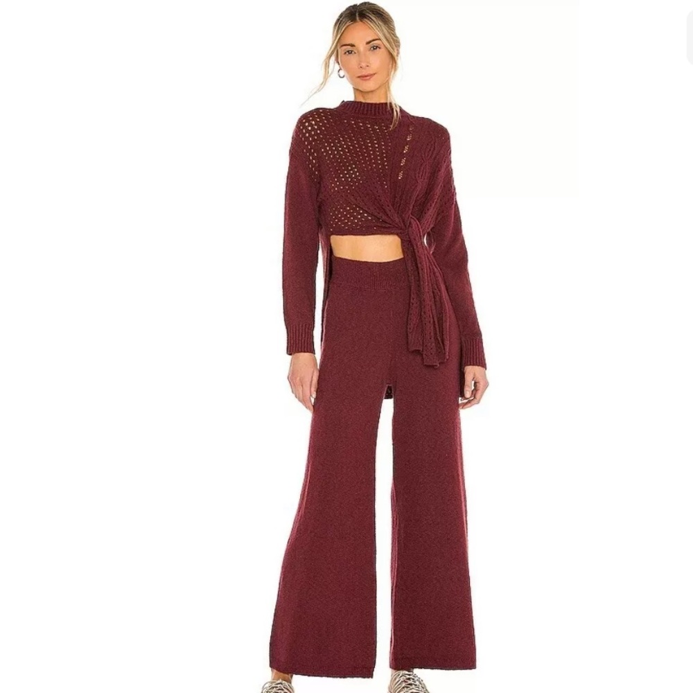 Free People Harper Set Berry Sweater Pants medium